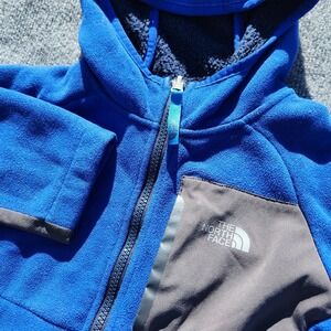 Boys The North Face CHIMBORAZO Full Zip Jacket blue Fleece Hooded Sherpa XS (6)